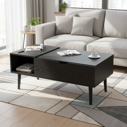 JHK Lift Top Coffee Tables For Living Room 39.37"x19.7" Desk Tea Wood Dining Tables Adjustable Storage Shelf Easy Lift Or Lower